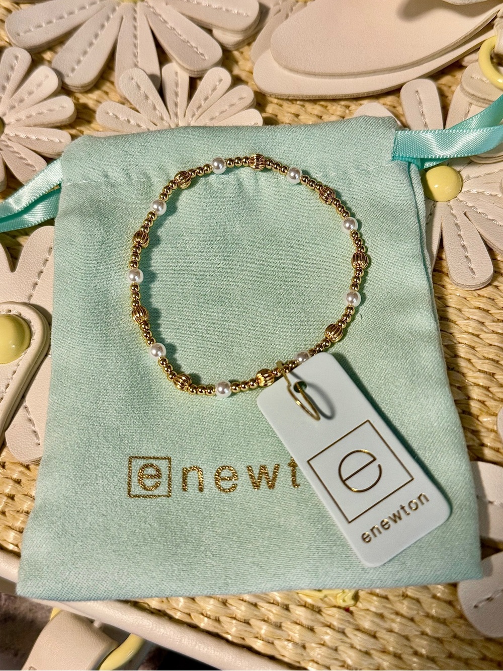 enewton Gold Bead & Pearl Bracelet New